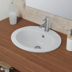Fienza Lacy Fully Inset Basin One Tap Hole Vitreous China RB506A -Bathroom Supplies Sales 2024 BA4856 2