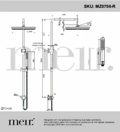 Meir Round Combination Shower Rail Single Function Hand Shower 300mm Rose Shadow MZ0706-R-PVDGM -Bathroom Supplies Sales 2024 BA6034 1