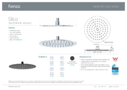 Fienza Slice 200mm Round Overhead Rain Shower Head Chrome 411115 -Bathroom Supplies Sales 2024 BA6158