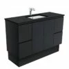 Fienza Sarah Black Sparkle Undermount Fingerpull 1200 Vanity On Kickboard Satin Black SB120ZBK -Bathroom Supplies Sales 2024 BA6200