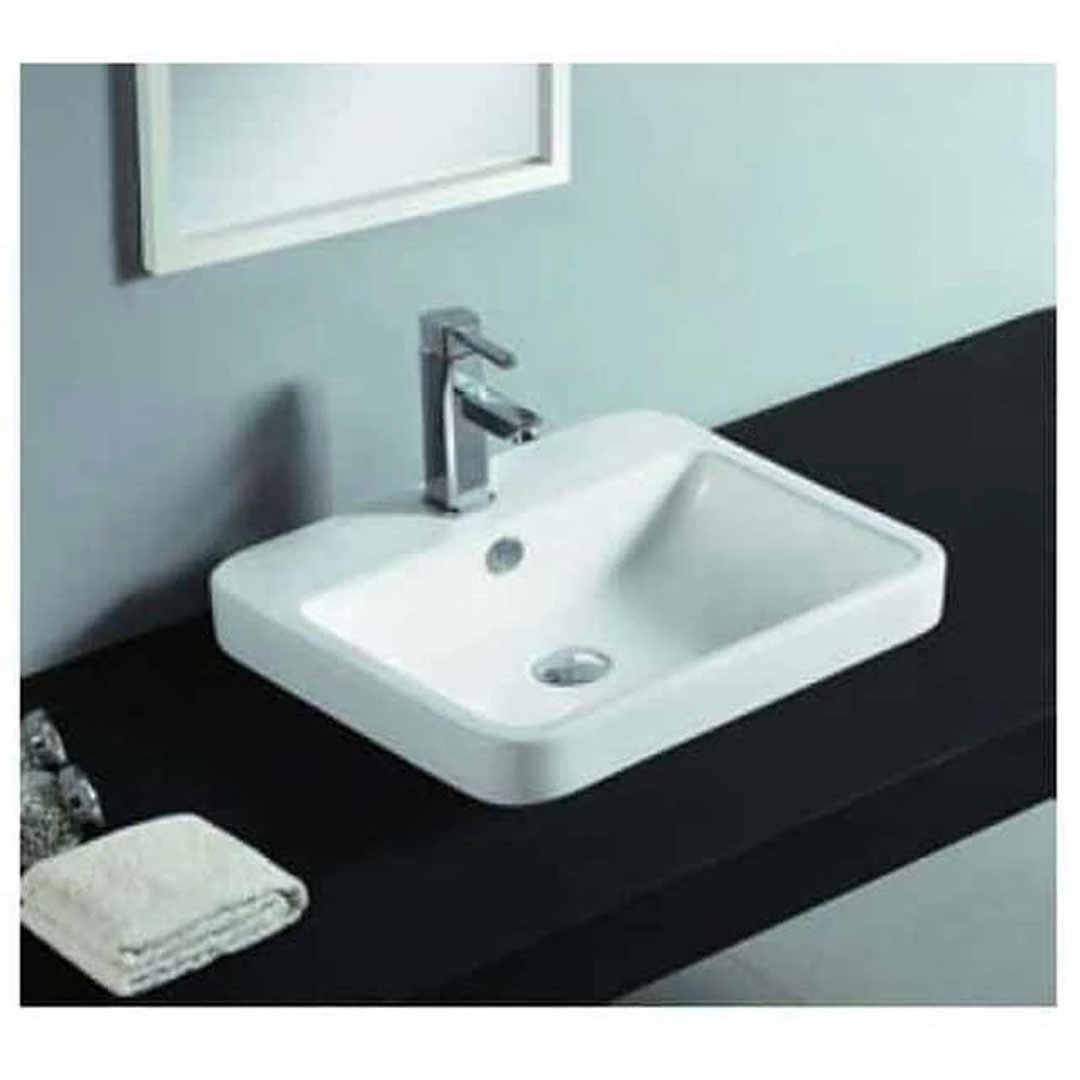 ECT Global Semi Half Insert Basin Ceramic Vanity Bathroom Sink WHITE Coco WB 5144A 3 ECT Global Semi Half Insert Basin Ceramic Vanity Bathroom Sink WHITE Coco WB 5144A
