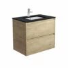 Fienza Sarah Black Sparkle Amato 750 Wall Hung Vanity Scandi Oak SB75BS
