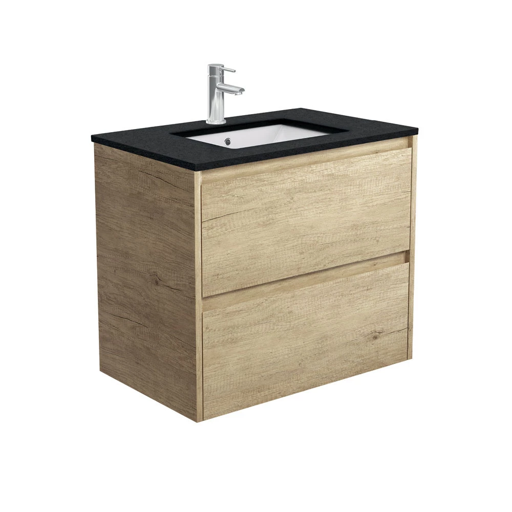 Fienza Sarah Black Sparkle Amato 750 Wall Hung Vanity Scandi Oak SB75BS 3 Fienza Sarah Black Sparkle Amato 750 Wall Hung Vanity Scandi Oak SB75BS