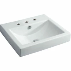 Fienza Low Profile Semi Inset Basin Three Tap Hole Vitreous China TR4034A-3
