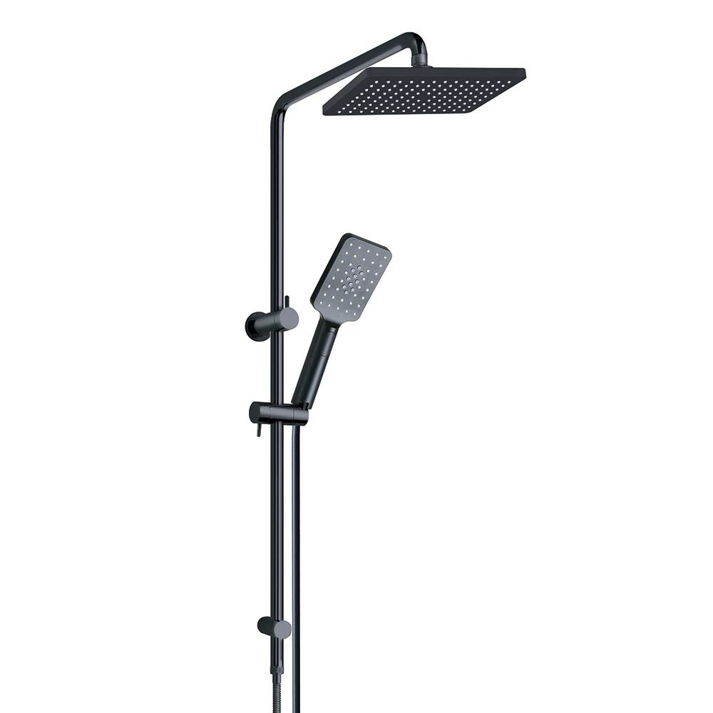 Collis Real Showers Bakara Bathroom Rail Shower ABS Full Combo Overhead & Hand Shower Matte Black D04011B-H11013B 3 Collis Real Showers Bakara Bathroom Rail Shower ABS Full Combo Overhead & Hand Shower Matte Black D04011B-H11013B