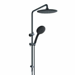 Collis Real Showers Willow Bathroom Rail Shower Combo Round Matte Black D12011B-H20013B