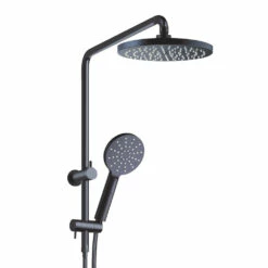 Collis Real Showers Bakara Bathroom Rail Shower Combo Short Tail Matte Black D02011B-H12013BS