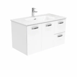 Fienza Joli Unicab 900 Bathroom Vanity Wall Hung Vanity Gloss White JOL90JR