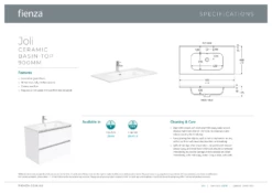Fienza Joli Unicab 900 Bathroom Vanity On Kickboard Gloss White JOL90NKWR -Bathroom Supplies Sales 2024 BA6643 1