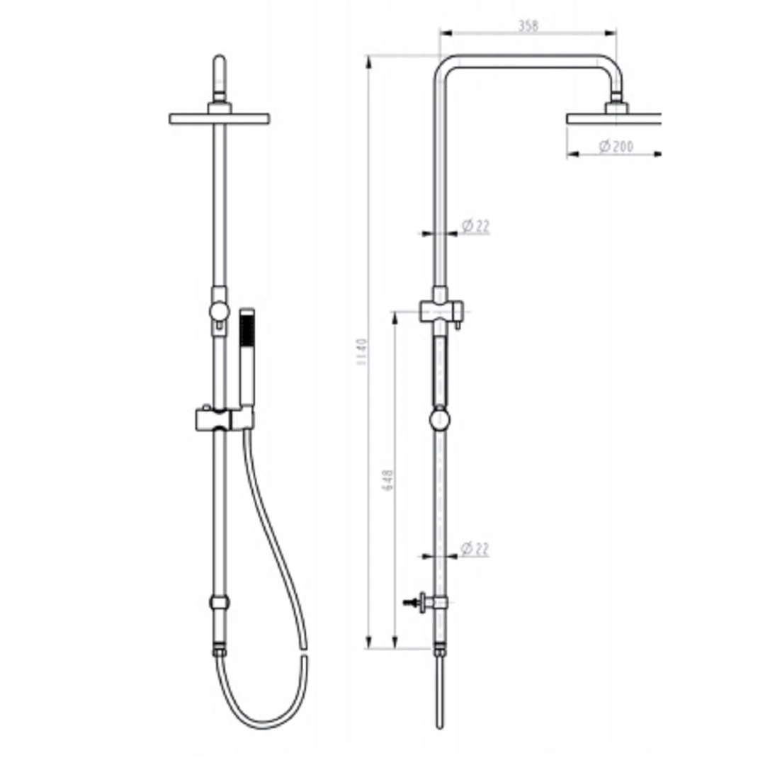 Best BM Round Shower Set Single Function Handset 200mm BSS04 4 Best BM Round Shower Set Single Function Handset 200mm BSS04 - Image 2