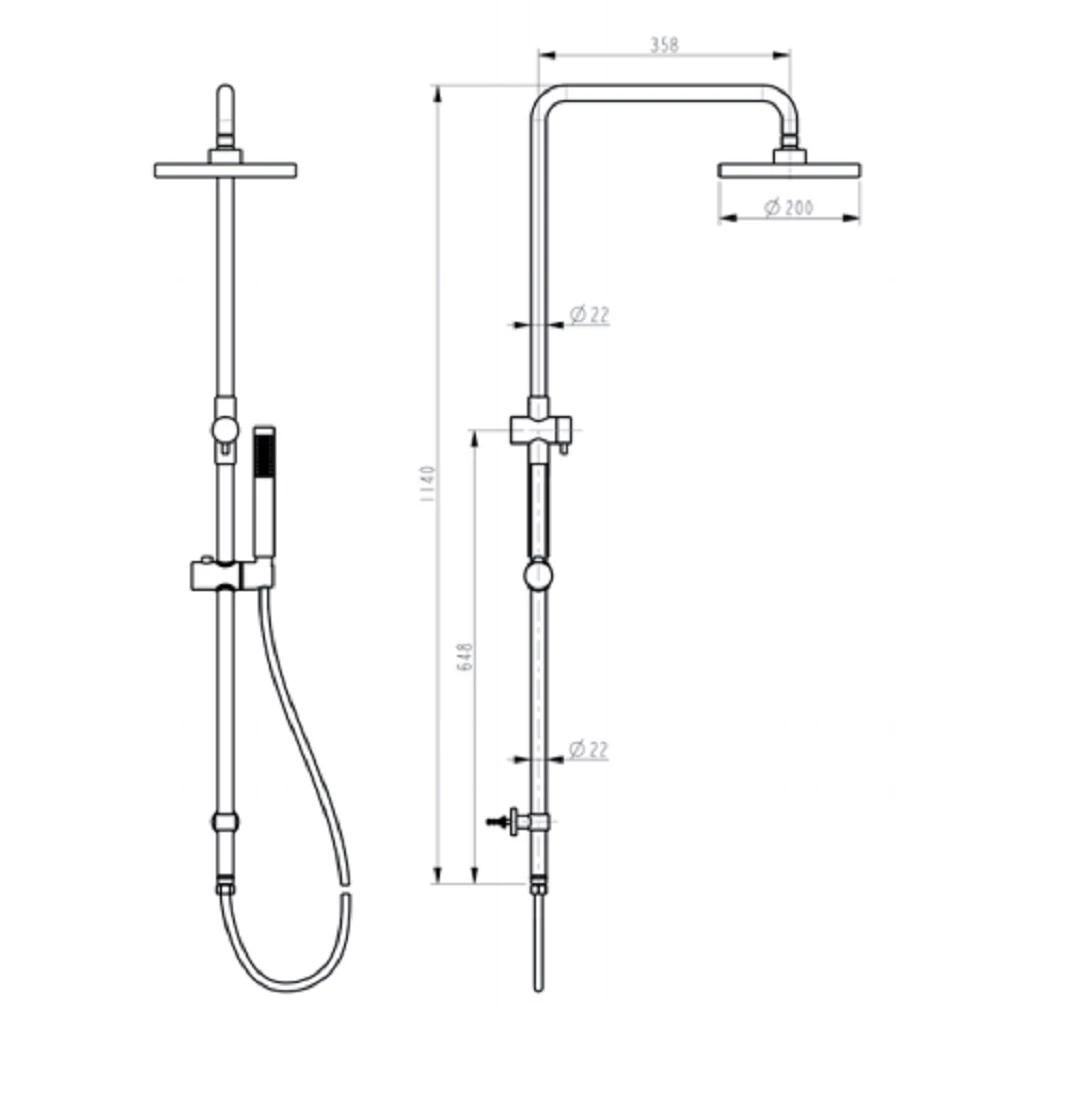 Best BM Round Shower Set Single Function Handset 200mm BSS04 Matte Black 4 Best BM Round Shower Set Single Function Handset 200mm BSS04 Matte Black - Image 2
