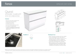 Fienza Jolie Quest 1200 Bathroom Vanity On Kickboard Gloss White JOL120QK -Bathroom Supplies Sales 2024 BA7025