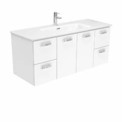 Fienza Jolie Unicab 1200 Bathroom Wall Hung Vanity Gloss White JOL120J
