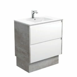 Fienza Dolce Amato 750 Vanity On Kickboard Industrial Grey Panels TCL75BWXK