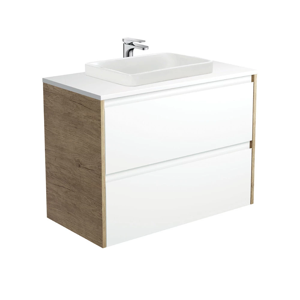 Fienza Sarah 900 Wall Hung Vanity Semi Inset Basin Crystal Amato Scandi Oak Panels PI90BWS 3 Fienza Sarah 900 Wall Hung Vanity Semi Inset Basin Crystal Amato Scandi Oak Panels PI90BWS