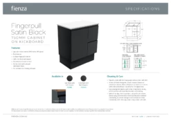 Fienza Dolce Fingerpull 750 Vanity On Kickboard Satin Black TCLB75ZBKR 6 Fienza Dolce Fingerpull 750 Vanity On Kickboard Satin Black TCLB75ZBKR -Bathroom Supplies Sales 2024 BA7109