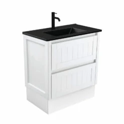 Fienza Dolce Hampton 750 Vanity On Kickboard Satin White TCLB75TK