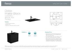 Fienza Dolce Amato 750 Wall Hung Vanity Satin Black TCLB75BWB 7 Fienza Dolce Amato 750 Wall Hung Vanity Satin Black TCLB75BWB -Bathroom Supplies Sales 2024 BA7124 1