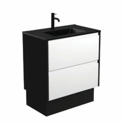 Fienza Dolce Amato 750 Vanity On Kickboard Satin Black TCLB75BWBK
