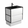 Fienza Dolce Amato 750 Vanity On Kickboard Matte Black Frames TCLB75BWFK