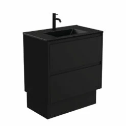 Fienza Dolce Amato 750 Vanity On Kickboard Satin Black TCLB75BBK