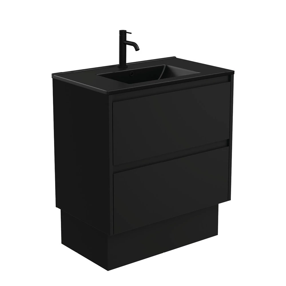 Fienza Dolce Amato 750 Vanity On Kickboard Satin Black TCLB75BBK 3 Fienza Dolce Amato 750 Vanity On Kickboard Satin Black TCLB75BBK