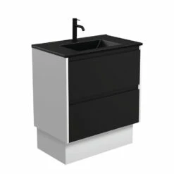 Fienza Dolce Amato 750 Vanity On Kickboard Satin White Panels TCLB75BBWK