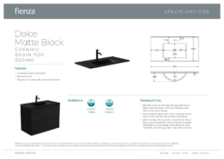 Fienza Dolce Fingerpull 900 Wall Hung Vanity Satin Black TCLB90ZBR -Bathroom Supplies Sales 2024 BA7151 1