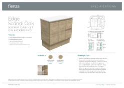 Fienza Dolce Fingerpull 900 Vanity On Kickboard Scandi Oak TCLB90SKR -Bathroom Supplies Sales 2024 BA7154