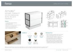 Fienza Dolce Amato 900 Vanity On Kickboard Matte Black Frames TCLB90BWFK -Bathroom Supplies Sales 2024 BA7169