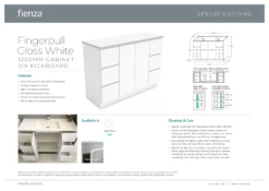 Fienza Dolce Fingerpull 1200 Vanity On Kickboard Gloss White TCLB120C 6 Fienza Dolce Fingerpull 1200 Vanity On Kickboard Gloss White TCLB120C -Bathroom Supplies Sales 2024 BA7186
