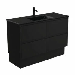Fienza Dolce Amato 1200 Vanity On Kickboard Matte Black TCLB120BBK