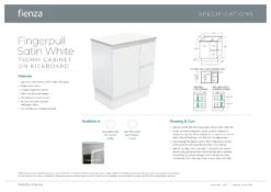 Fienza Rotondo Fingerpull 750 Vanity On Kickboard Satin White ROT75ZKR -Bathroom Supplies Sales 2024 BA7235