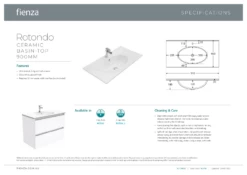 Fienza Rotondo Fingerpull 900 Wall Hung Vanity Gloss White ROT90FR -Bathroom Supplies Sales 2024 BA7274 1