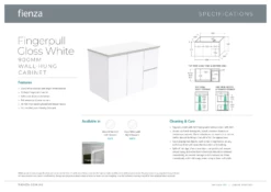 Fienza Rotondo Fingerpull 900 Wall Hung Vanity Gloss White ROT90FR -Bathroom Supplies Sales 2024 BA7274