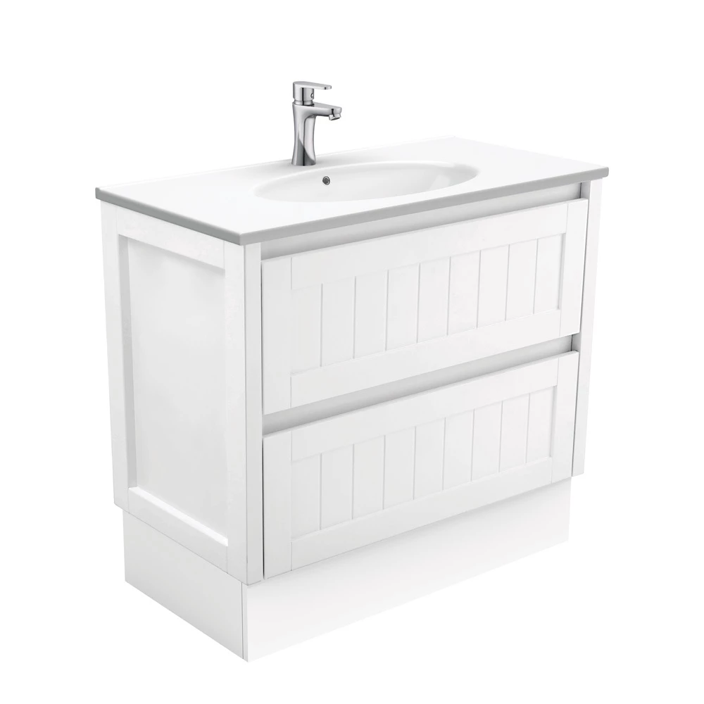 Fienza Rotondo Hampton 900 Vanity On Kickboard Satin White ROT90TK 3 Fienza Rotondo Hampton 900 Vanity On Kickboard Satin White ROT90TK