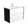 Fienza Rotondo Amato 900 Wall Hung Vanity Satin Black Panels ROT90BWB -Bathroom Supplies Sales 2024 BA7294