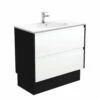 Fienza Rotondo Amato 900 Vanity On Kickboard Satin Black Panels ROT90BWBK -Bathroom Supplies Sales 2024 BA7295