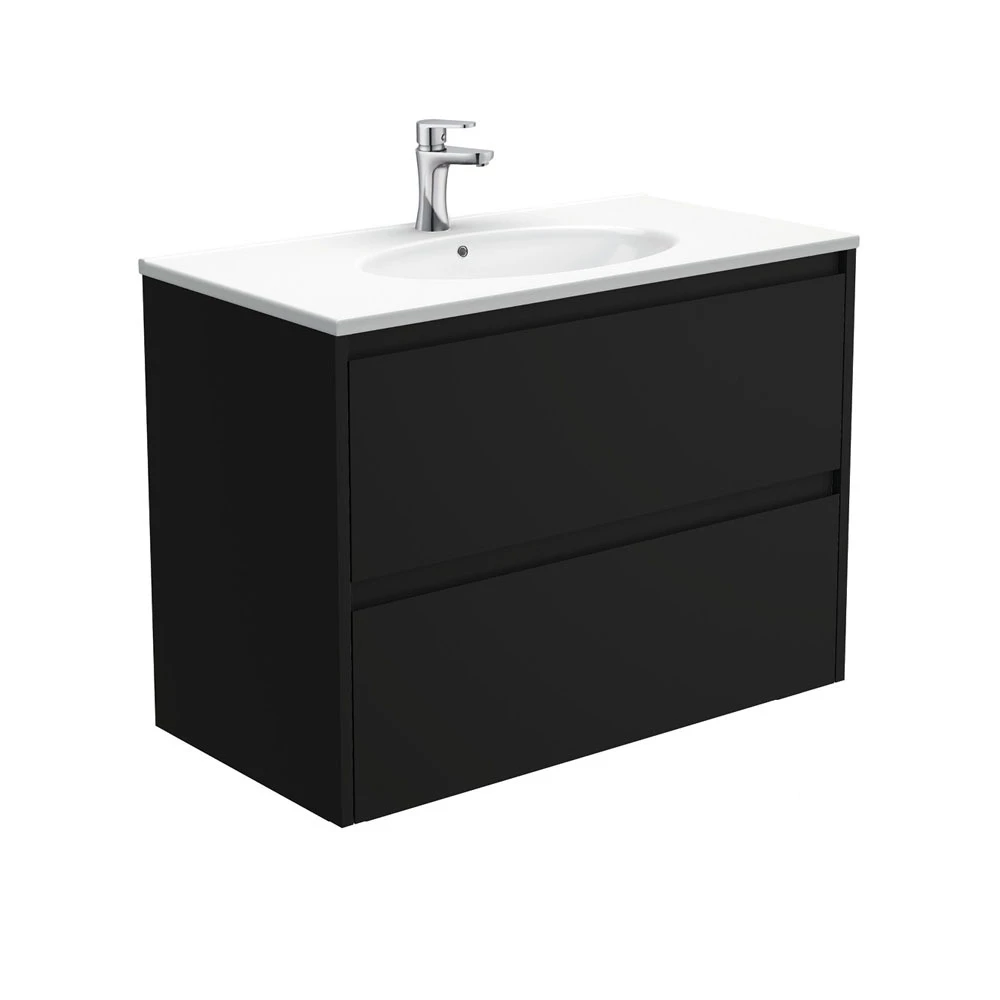 Fienza Rotondo Amato 900 Wall Hung Vanity Satin Black ROT90BB 3 Fienza Rotondo Amato 900 Wall Hung Vanity Satin Black ROT90BB