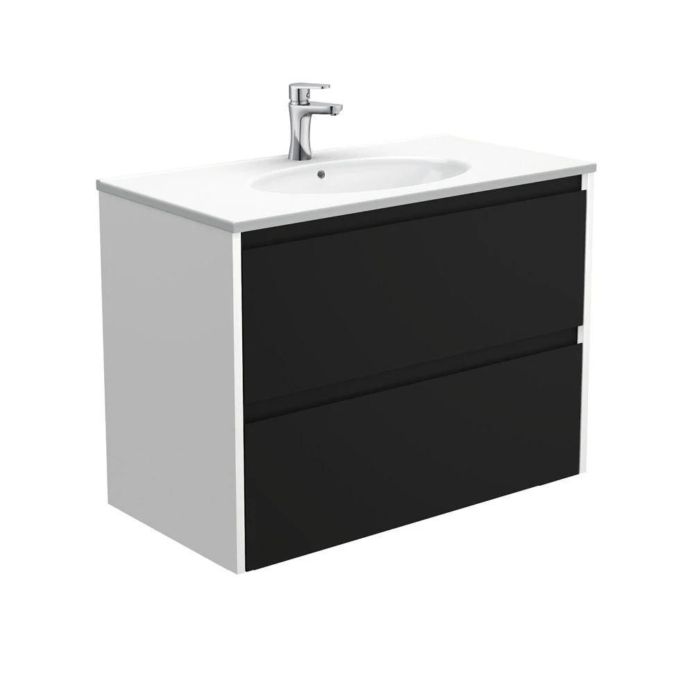 Fienza Rotondo Amato 900 Wall Hung Vanity Satin White Panels ROT90BBW 3 Fienza Rotondo Amato 900 Wall Hung Vanity Satin White Panels ROT90BBW