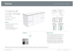 Fienza Rotondo Fingerpull 1200 Wall Hung Vanity Gloss White ROT120F 6 Fienza Rotondo Fingerpull 1200 Wall Hung Vanity Gloss White ROT120F -Bathroom Supplies Sales 2024 BA7317