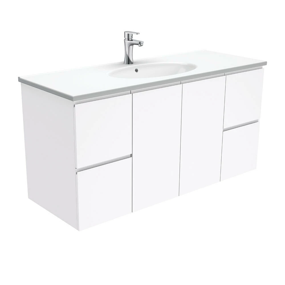 Fienza Rotondo Fingerpull 1200 Wall Hung Vanity Gloss White ROT120F 3 Fienza Rotondo Fingerpull 1200 Wall Hung Vanity Gloss White ROT120F