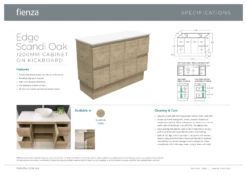 Fienza Rotondo Edge 1200 Vanity On Kickboard Scandi Oak ROT120SK -Bathroom Supplies Sales 2024 BA7324