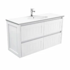 Fienza Rotondo Hampton 1200 Wall Hung Vanity Satin White ROT120T