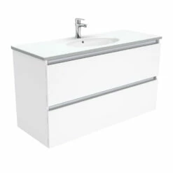 Fienza Rotondo Quest 1200 Wall Hung Vanity Gloss White ROT120Q