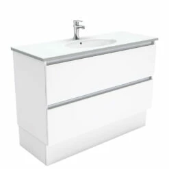 Fienza Rotondo Quest 1200 Vanity On Kickboard Gloss White ROT120QK