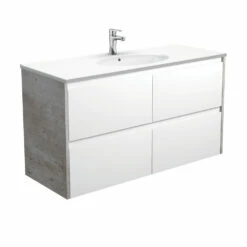 Fienza Rotondo Amato 1200 Wall Hung Vanity Industrial Grey Panels ROT120BWX