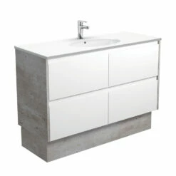 Fienza Rotondo Amato 1200 Vanity On Kickboard Industrial Grey Panels ROT120BWXK