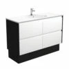 Fienza Rotondo Amato 1200 Vanity On Kickboard Satin Black Panels ROT120BWBK -Bathroom Supplies Sales 2024 BA7340