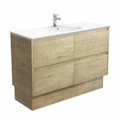 Fienza Rotondo Amato 1200 Vanity On Kickboard Scandi Oak ROT120BSK